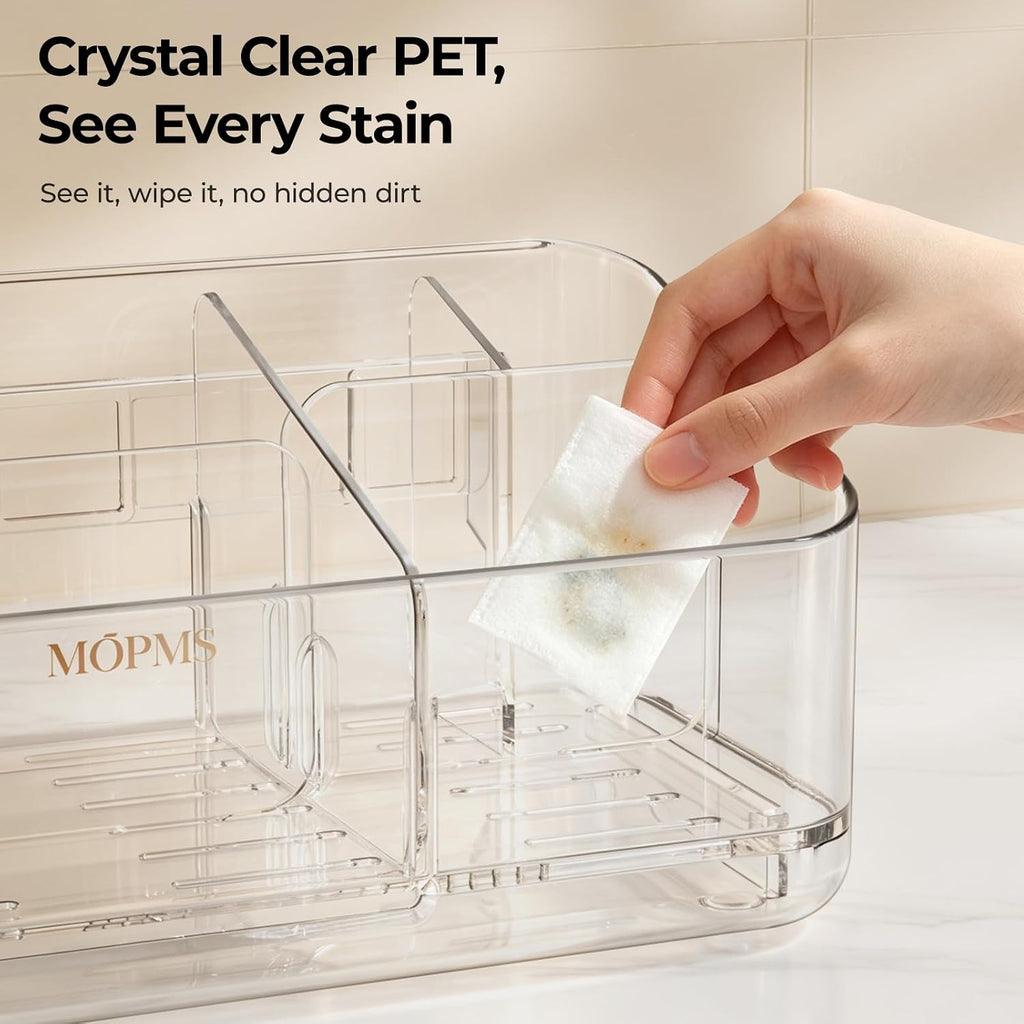 MOPMS 8 Slots Toothbrush Holders for Bathrooms with Detachable Dividers