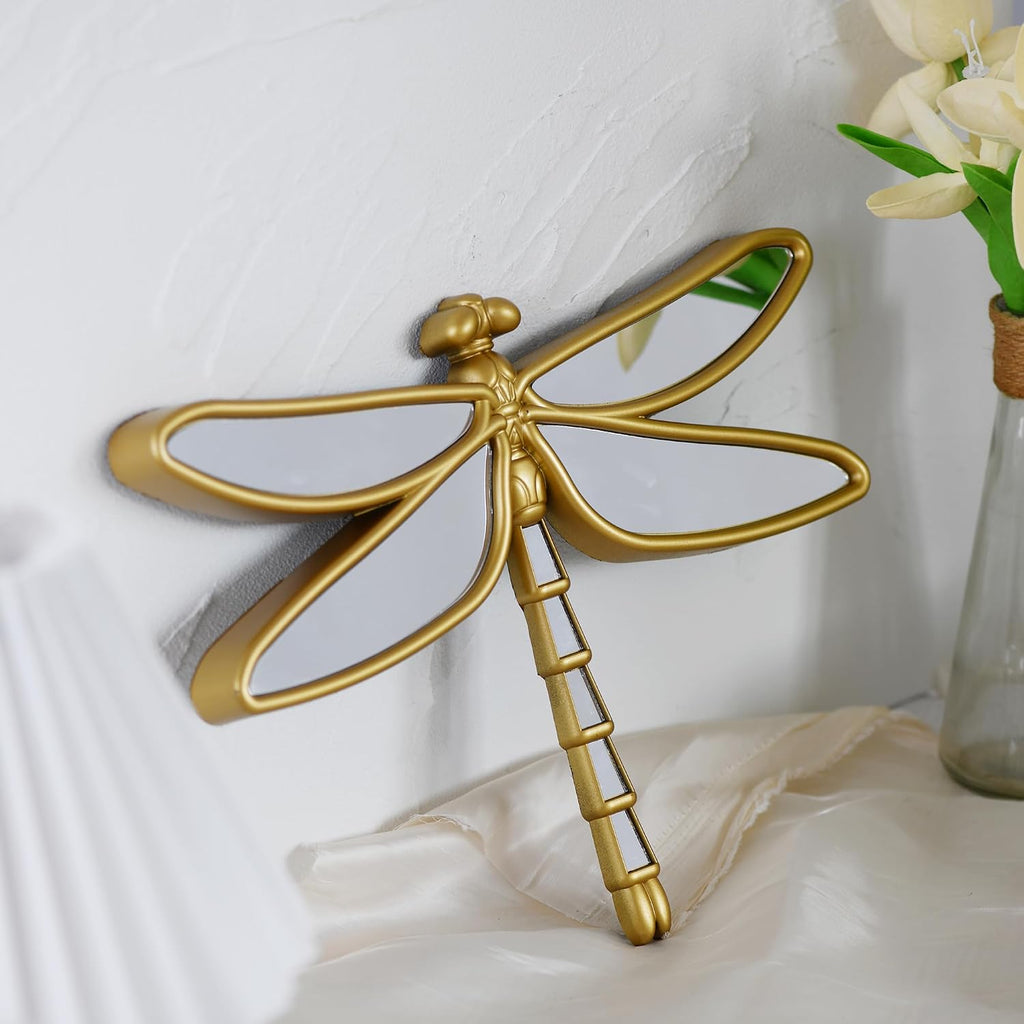 Decorative Golden Dragonfly Wall Mirror