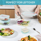 Vtopmart 8 Pack Glass Food Storage Containers with Lids Green
