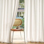 MIULEE Non-See-Through Privacy Linen Curtains 52W x 84L Inch Natural White