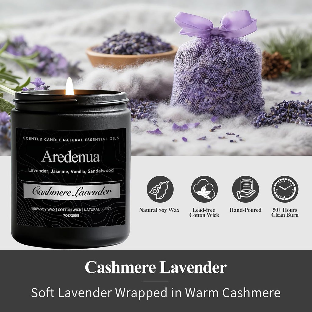 Cashmere Lavender Candles for Men, Candles for Home Scented, 7 oz