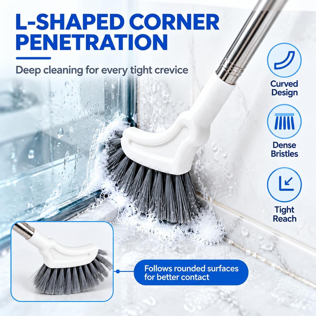 Revice Cleaning Brush,Extendable Crevice Cleaning Brush 2PCS