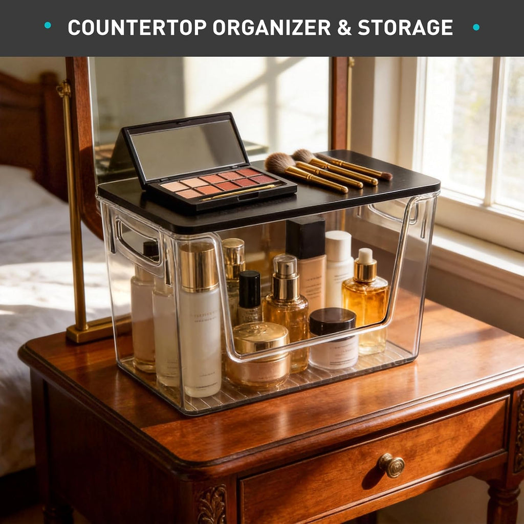 Pantry Organizers Storage, 2 Pack Large Clear Storage Bins