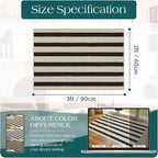 Black and White Striped Outdoor Rug - Image 2
