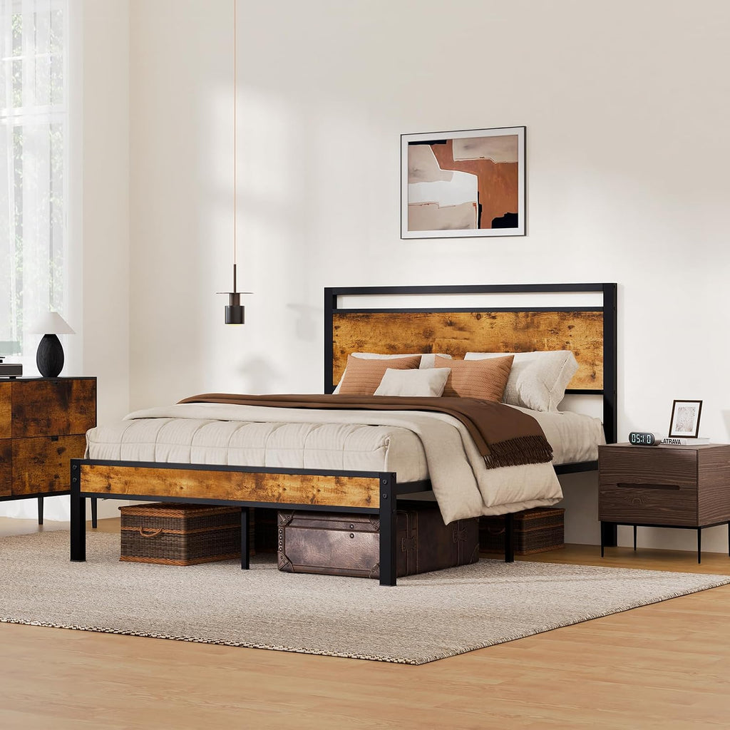 Z-hom Easy Assembly Queen Bed Frame & Headboard Footboard,Underbed Storage