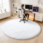 OLANLY White Round Rugs for Bedroom - Image 8