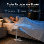 Bed Cooling System, Bed Fan Under Sheets with 5 Adjustable Speeds, Cooling Fan for Hot Sleepers & Night Sweats, Cordless Bed Fan with Remote Control, Fits All Mattress Heights