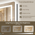 30"x36" LED Bathroom Mirror with Lights, Backlit + Front Lit, Anti-Fog, Lighted Bathroom Mirror for Wall, HD Shatterproof Tempered Glass, Dimmable, Memory Function (Horizontal/Vertical)