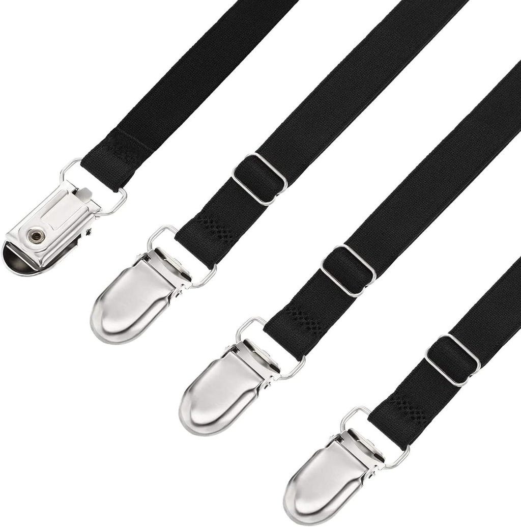 Boao 12 Pcs Bedsheet Strap Elastic Clip, Black, 8-12 Inch Length