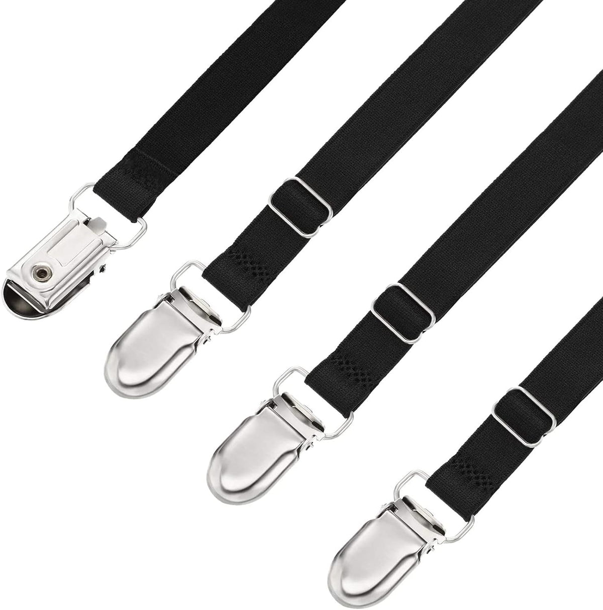 Boao 12 Pcs Bedsheet Strap Elastic Clip, Black, 8-12 Inch Length