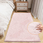 ORINOVA Small Pink Fuzzy Faux Rabbit Shaggy Fur Rug Furry Washable Runner Rug by ORINOVA