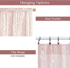 ASPMIZ Linen Pink Curtains for Bedroom, Double Layered Curtain 84 Inch Length 2 Panels Set, Farmhouse Rod Pocket Curtains & Drapes with Tiebacks, Light Filtering Curtain for Living Room, 52 x 84 Inch