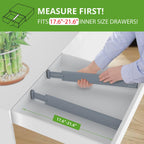 ANTOWIN Expandable Bamboo Drawer Dividers, Fits 17.6-21.6" Drawers