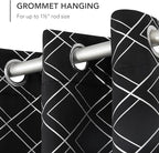 Deconovo Black Out Curtains for Bedroom Livint Room Nursery Geometry Silver - Image 6