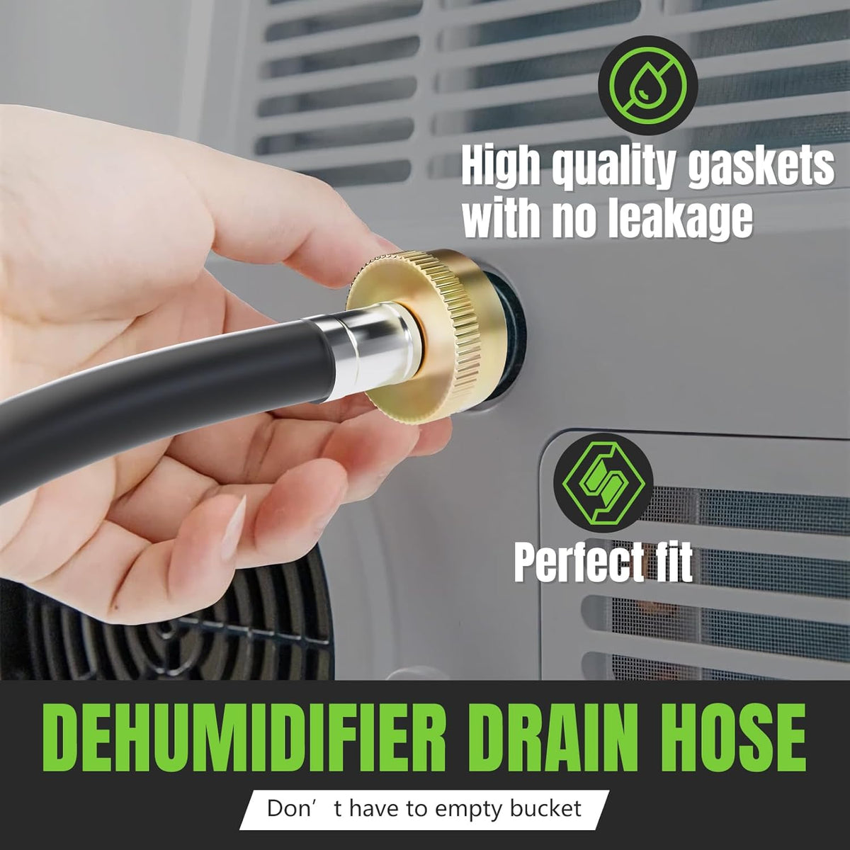 8FT Leakproof Dehumidifier Drain Hose with 3/4" FHT Rustproof Connector