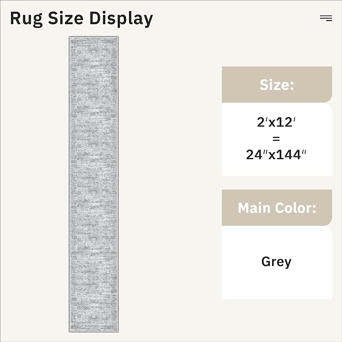 Runner Rug 2x12 Washable Non-Slip Hallway Runner Rugs - Image 5