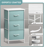 Sorbus Nightstand with 3 Drawers for Bedroom (Aqua)