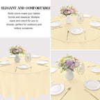 4 Pack 90 Inch Round Tablecloth Polyester Washable Table Covers for Wedding Dining Table Buffet Parties Banquet Decor（Champagne）