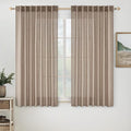 MIULEE Taupe Linen Curtains 54 Inch Length 2 Panels by MIULEE
