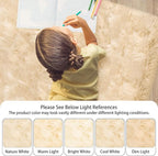 Ciicool Faux Sheepskin Rugs Soft Faux Fur Rug Beige Fluffy Rug Chair Couch - Image 7
