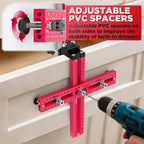 Cabinet Hardware Jig – Adjustable Drill Guide Template for Knobs & Handles Precision Hole Locator for DIY Cabinet Installation Fits 2.5" to 7.5" Spacing