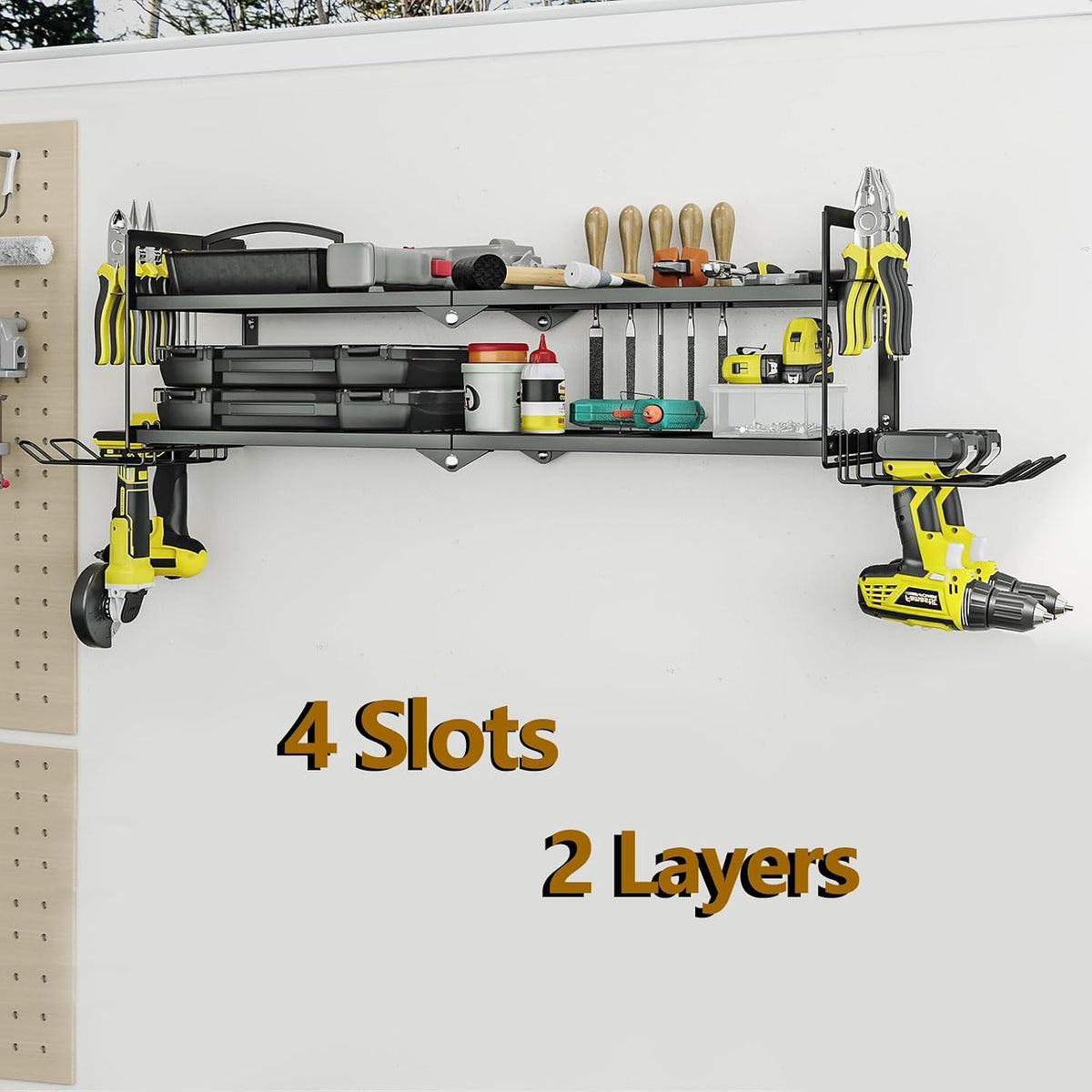 AZERPIAN Power Tool Organizer Heavy Duty Wall Mount Drill Tools Holder