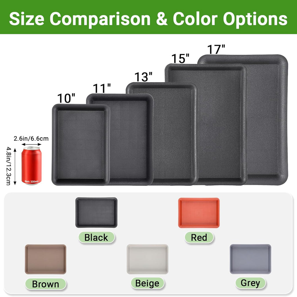 Greaner Black Plastic Plant Saucer, 17 Inch Trays for Plants, Flower Pot No Holes Plant Drip Trays, Heavy Duty Plastic Plant Saucers for Indoors Outdoors