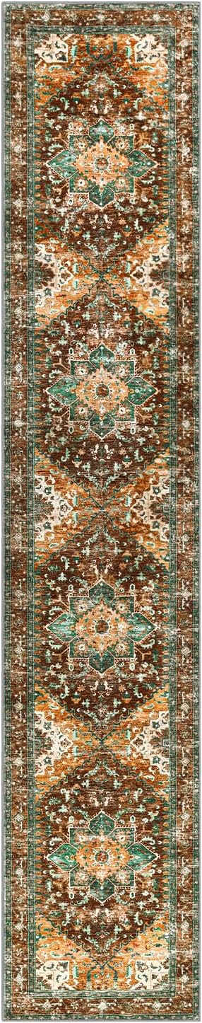 Yamaziot Washable Runner Rug, 2x10 Non-Slip Boho Vintage Hallway Rug Runner - Image 7