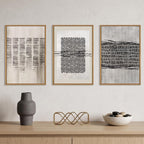 Aryroi Black and Beige Abstract Minimalist Framed Canvas Wall Art-24"x36"x3