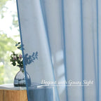 NICETOWN Voile Sheer Stone Blue Curtains 84 Inches Long, Grommet Airy & - Image 5