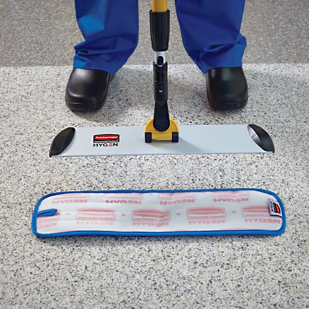 Rubbermaid Commercial Products HYGEN Microfiber Quick-Connect Mop Frame 18 inch Silver for Janitorial/Professional/Industrial Cleaners for Heavy-Duty Floor Cleaning/Mopping/Dusting, Microfiber