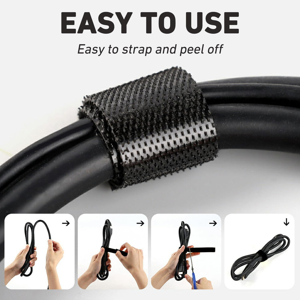 Hitotsu 164ft x1/2 inch Reusable Fastening Cable Ties, 82ft x 2Rolls