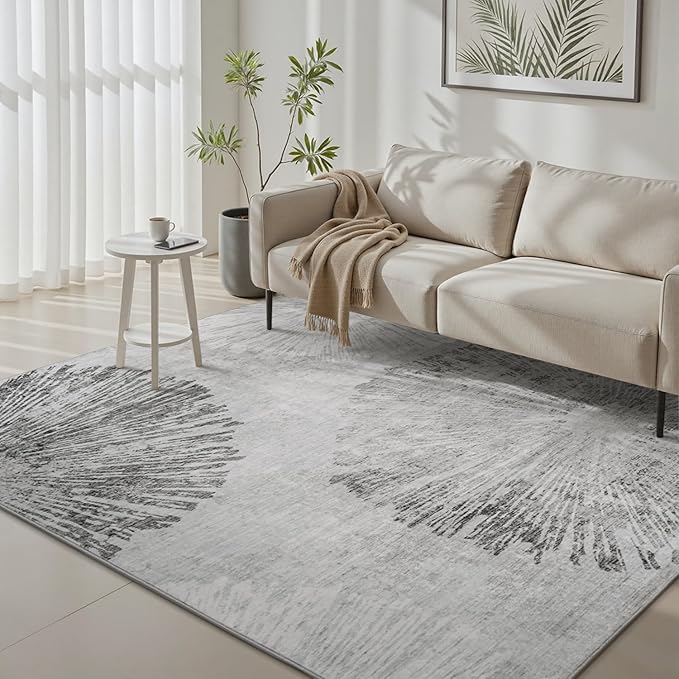 4x6 Rug Small Non Slip Area Rug Ultra Soft Machine Washable Low Pile Modern by AMOAMI