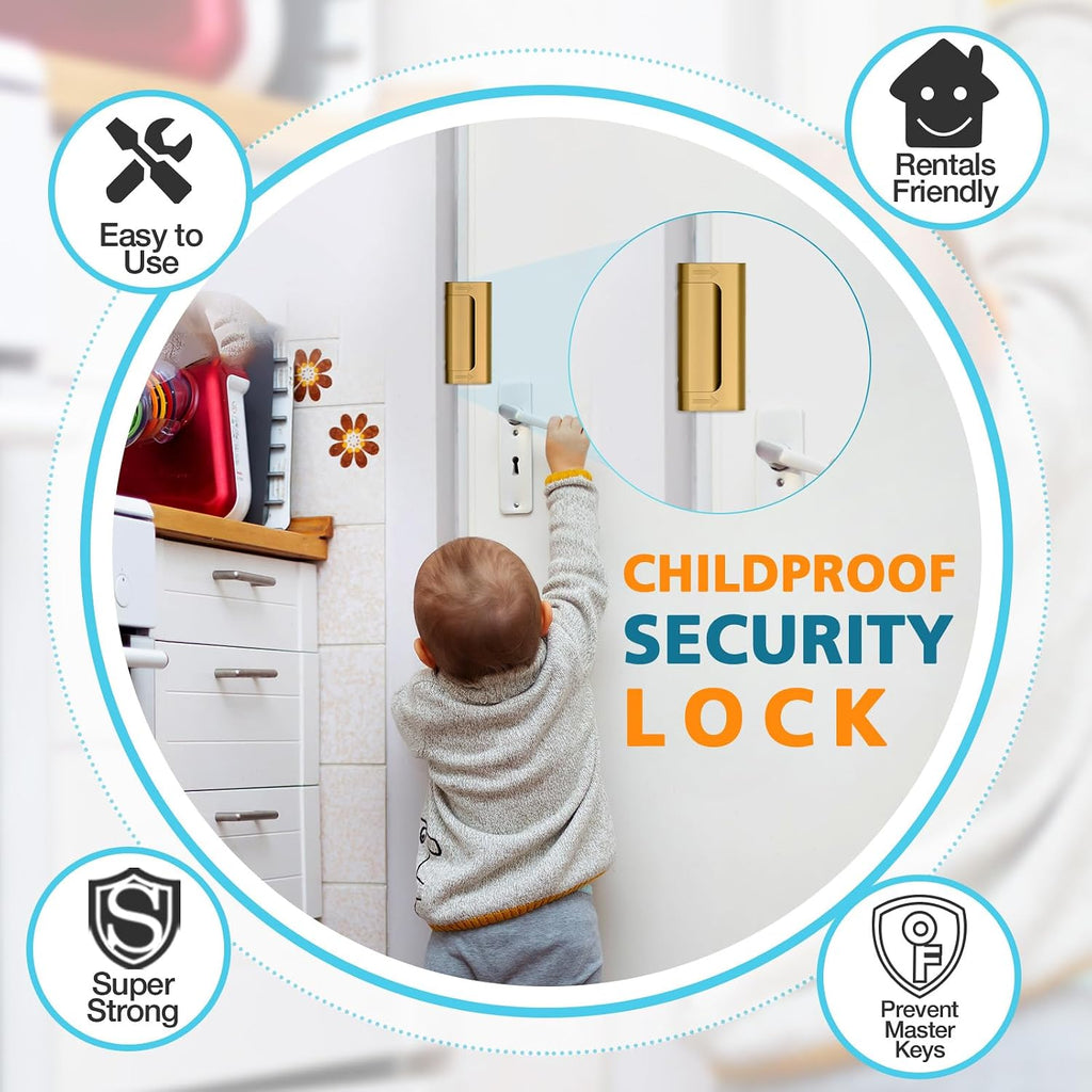 Childproof Door Locks for Kids Safety Home Security Door Lock Reinforcement