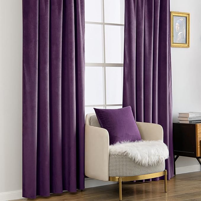MIULEE Purple Velvet Curtains 90 inches - Image 7