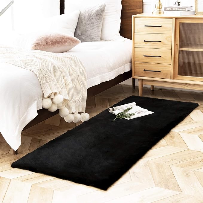 Ashler Faux Fur Rug, Ultra Soft Faux Rabbit Fur, 2.2 x 6 Feet Rectangle - Image 3