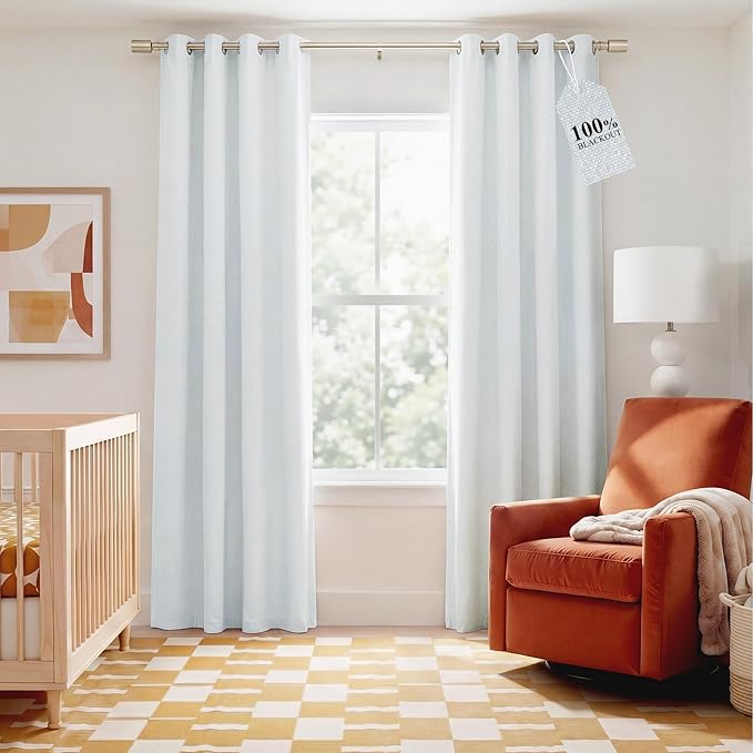 NICETOWN Farmhouse 100% Blackout Linen Curtains by NICETOWN