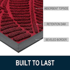 Colorxy Waterproof Doormat, Sturdy Natural Rubber Front Indoor Mat, Non Slip - Image 3