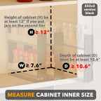 SpaceAid Bamboo Pull Out Spice Rack Organizer for Cabinet, Heavy Duty Slide Out Seasoning Kitchen Pantry Sliding Vertical Organization, 7.6" Wide, 3 Drawers(2" Wide), 2-Tier, Black