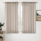 MIULEE Natural Linen Curtains 63 Inch Length 2 Panels by MIULEE