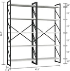 Shintenchi 2 Pieces 5 Tiers Bookshelf, Classically Tall Bookcase Shelf