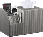PU Leather Square Tissue Box Cover - Multi-Functional Tissue Box Holder