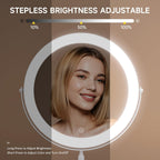8" Rechargeable Makeup Mirror, 1X/10X Magnifying Vanity Mirror with Light