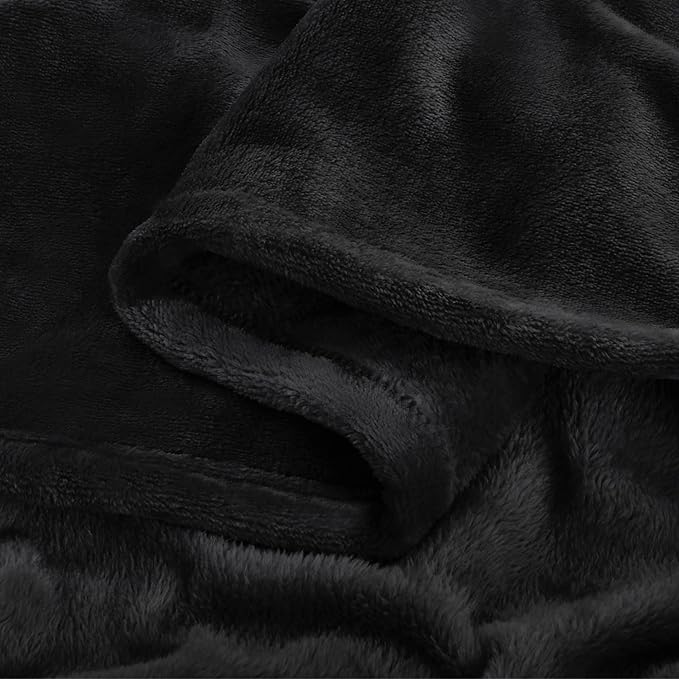 BEDELITE Fleece Blanket Black Throw Blankets - Image 9