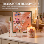 Hidden Label Soy Candle Set: Geranium & Rose 'Best Mom' Gift with Reed Diffuser & Room Spray