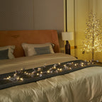 Fudios Lighted Pinecone Garland with Timer, Garland with Lights 6FT for Mantle Fireplace Christmas Decoration
