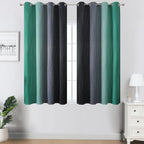 Estelar Textiler Green and Black Ombre Blackout Curtains 54 Inch Length - Image 2
