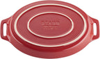 STAUB Ceramic Oval Baking Dish Set, 2-piece, Cherry