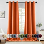 MIULEE Orange Blackout Curtains by MIULEE