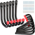 12 Pack Garage Storage J Hooks, 4.1Inches Heavy Duty Wall Mount Utility Hangers by Naikozmo Black and Red 5.6 x 4.1 x 0.5 inches